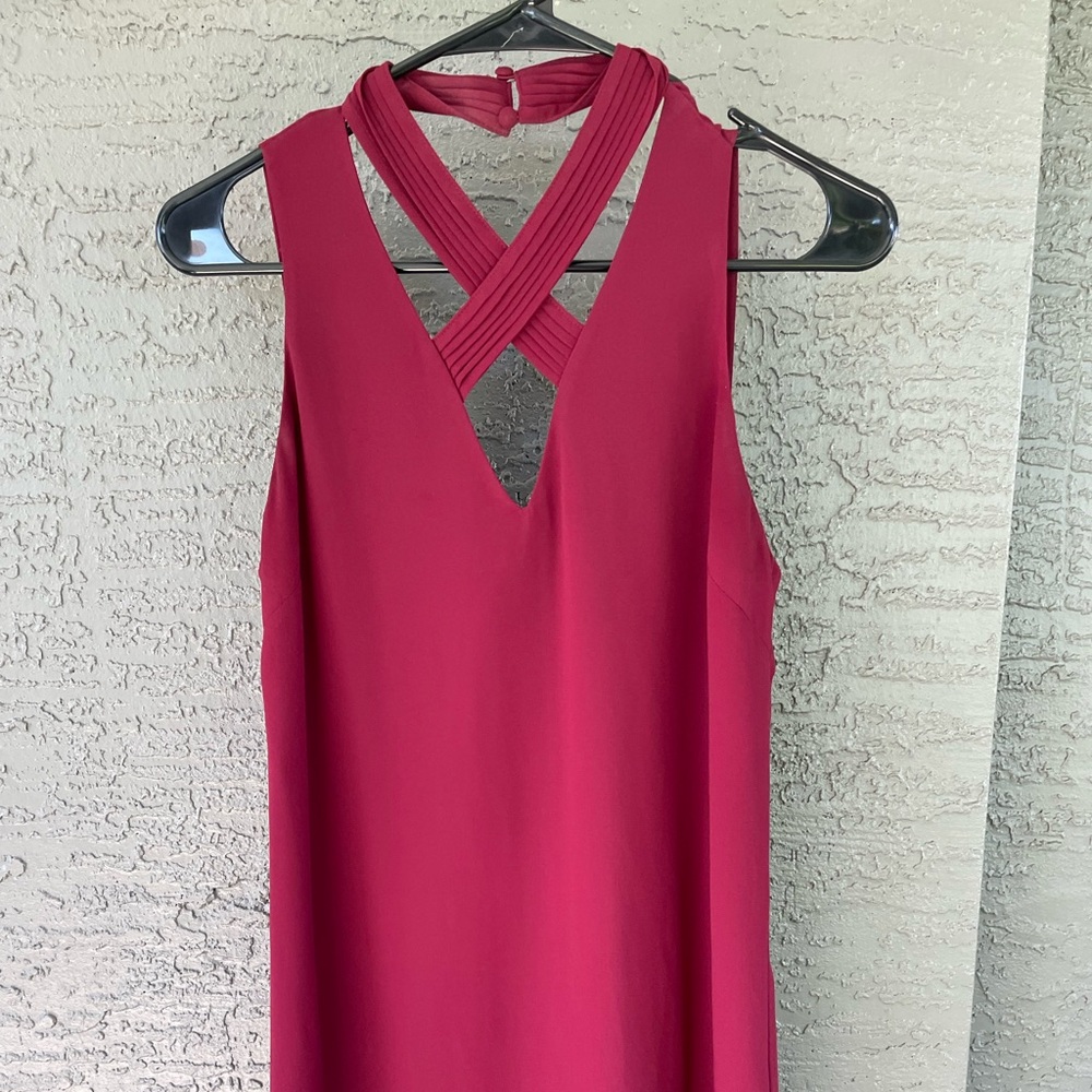 Maroon Halter Sheath Dress for Cocktail